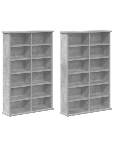 Mobile per CD 2 pz Grigio Cemento 60 x 17 x 92 cm