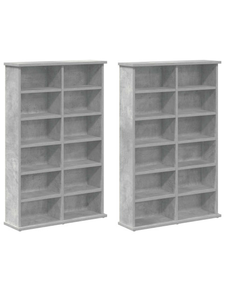 Mobile per CD 2 pz Grigio Cemento 60 x 17 x 92 cm