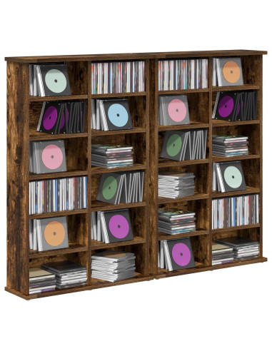 Mobile per CD 2 pz Rovere Fumo 60 x 17 x 92 cm