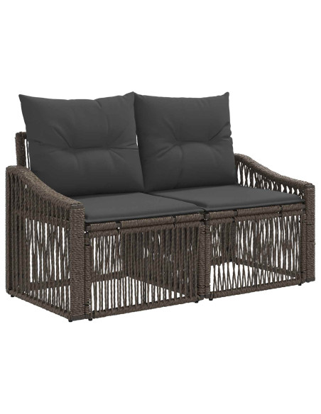 Set Divano da Giardino 7 pz Grigio polyrattan