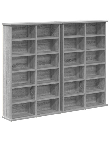 Mobile per CD 2 pz Sonoma grigio 60 x 17 x 92 cm