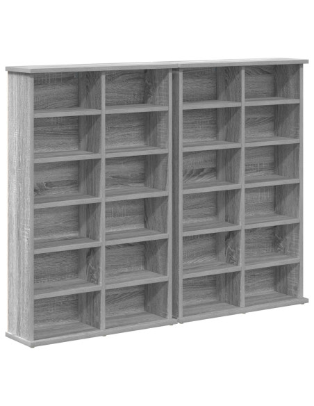 Mobile per CD 2 pz Sonoma grigio 60 x 17 x 92 cm