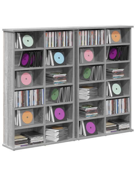 Mobile per CD 2 pz Sonoma grigio 60 x 17 x 92 cm