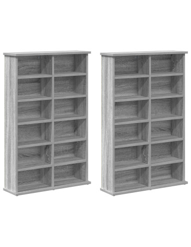 Mobile per CD 2 pz Sonoma grigio 60 x 17 x 92 cm