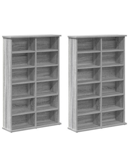 Mobile per CD 2 pz Sonoma grigio 60 x 17 x 92 cm
