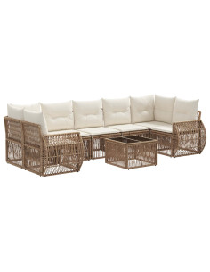 Set Divano da Giardino 8 pz Beige polyrattan 2