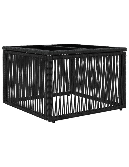 Set Divano da Giardino 7 pz Nero polyrattan