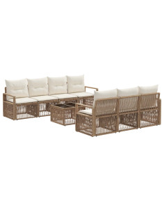 Set Divano da Giardino 8 pz Beige polyrattan 2