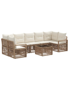 Set Divano da Giardino 8 pz Beige polyrattan 2