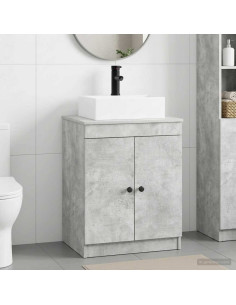 Set di mobili per il bagno Grigio Cemento Legno ingegnerizzato