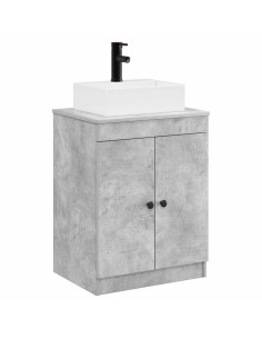 Set di mobili per il bagno Grigio Cemento Legno ingegnerizzato 2