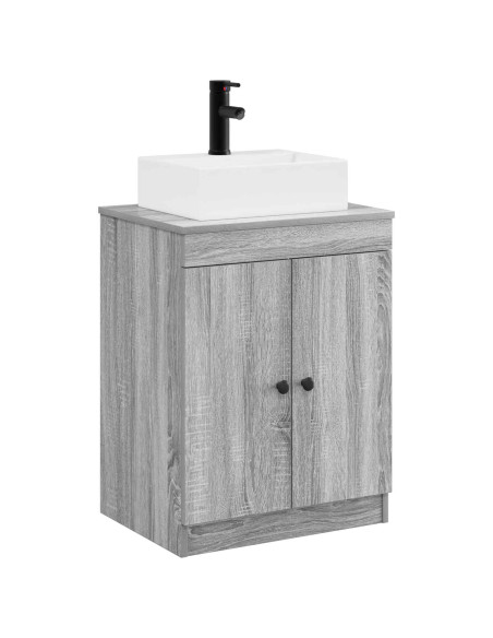 Set di mobili per il bagno Sonoma grigio Legno ingegnerizzato
