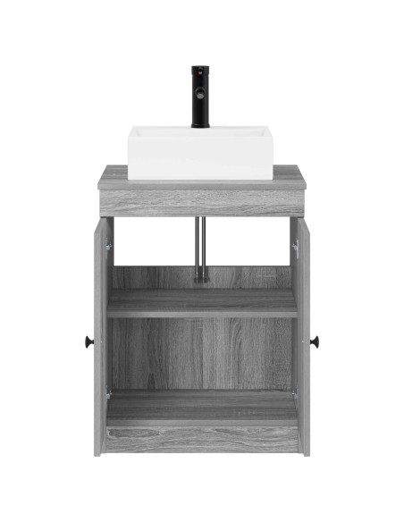 Set di mobili per il bagno Sonoma grigio Legno ingegnerizzato