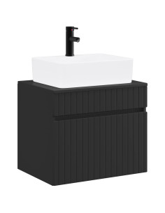Set di mobili per il bagno Nero Legno ingegnerizzato 2