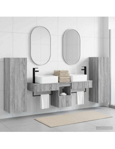 Set di mobili per il bagno 5 pz Sonoma grigio