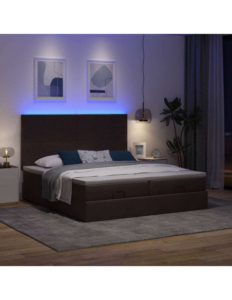 Struttura Letto Pouf con Materassi 200x200 cm in Tessuto