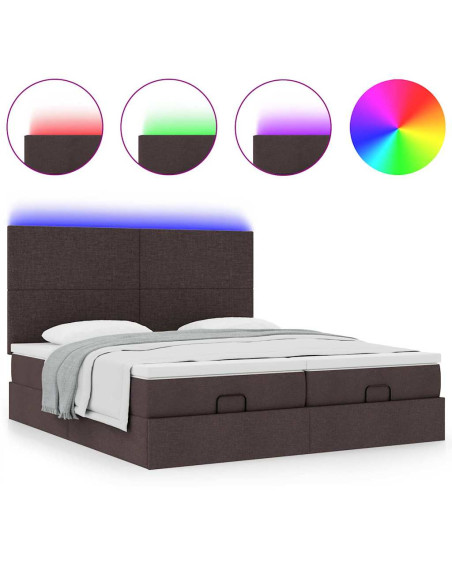 Struttura Letto Pouf con Materassi 200x200 cm in Tessuto