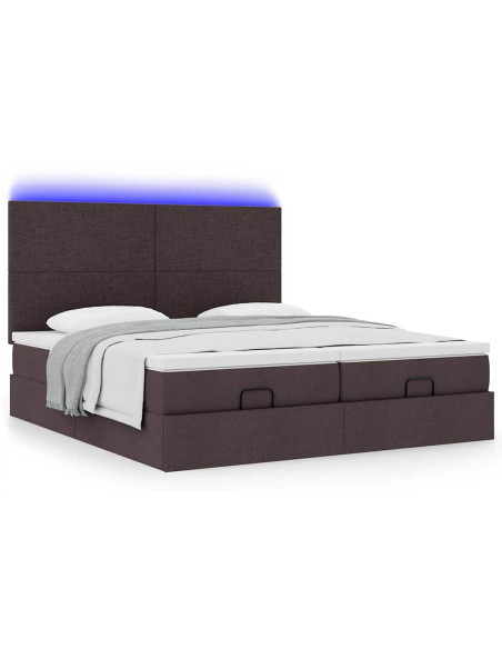 Struttura Letto Pouf con Materassi 200x200 cm in Tessuto