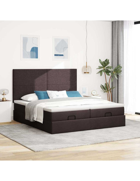 Struttura Letto Pouf con Materassi 200x200 cm in Tessuto