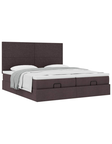 Struttura Letto Pouf con Materassi 200x200 cm in Tessuto
