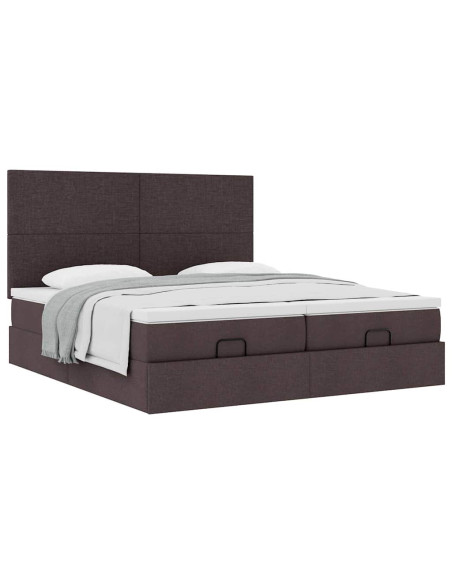 Struttura Letto Pouf con Materassi 200x200 cm in Tessuto