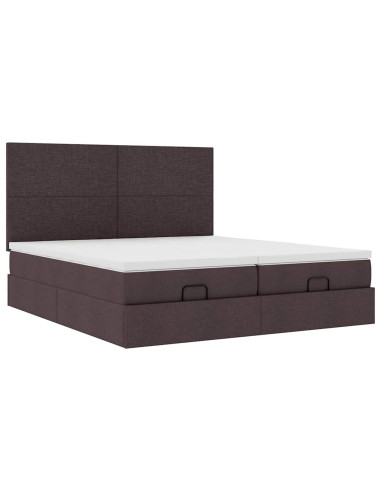 Struttura Letto Pouf con Materassi 200x200 cm in Tessuto