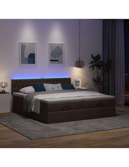 Struttura Letto Pouf con Materassi 200x200 cm in Tessuto