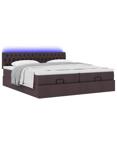 Struttura Letto Pouf con Materassi 200x200 cm in Tessuto