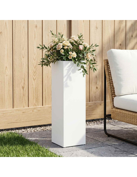 Vaso da giardino Bianco 20 x 20 x 75 cm