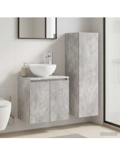 Set di mobili per il bagno 2 pz Grigio Cemento