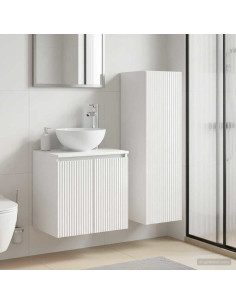 Set di mobili per il bagno 2 pz Bianco Lucido