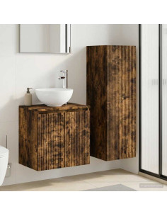 Set di mobili per il bagno 2 pz Rovere Fumo 33 x 34,5 x 100 cm