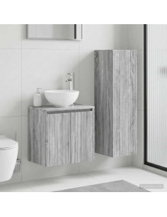 Set di mobili per il bagno 2 pz Sonoma grigio