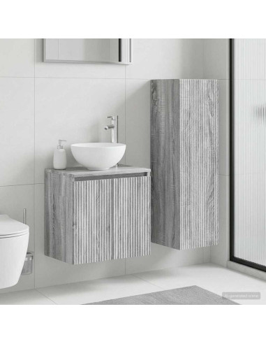 Set di mobili per il bagno 2 pz Sonoma grigio