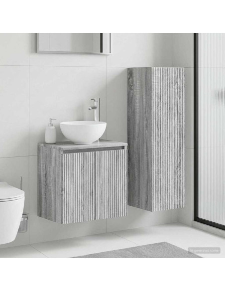 Set di mobili per il bagno 2 pz Sonoma grigio