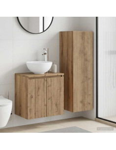 Set di mobili per il bagno 2 pz Rovere Artigianale