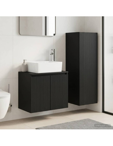 Set di mobili per il bagno 2 pz Nero 33 x 34,5 x 100 cm