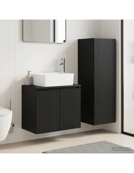 Set di mobili per il bagno 2 pz Nero 33 x 34,5 x 100 cm