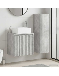 Set di mobili per il bagno 2 pz Grigio Cemento