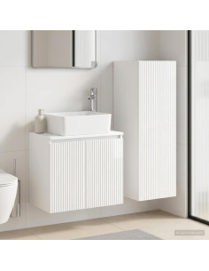 Set di mobili per il bagno 2 pz Bianco Lucido