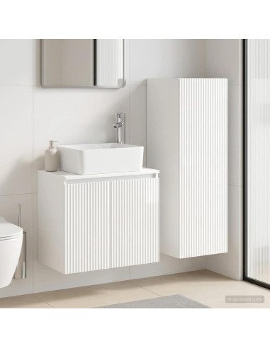 Set di mobili per il bagno 2 pz Bianco Lucido