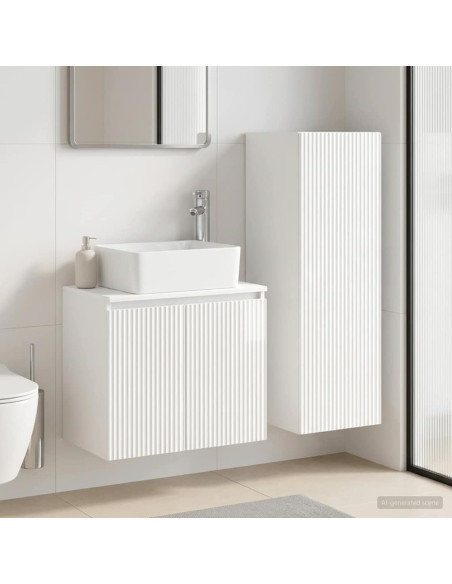 Set di mobili per il bagno 2 pz Bianco Lucido