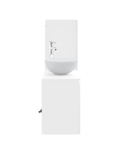 Set di mobili per il bagno 2 pz Bianco Lucido