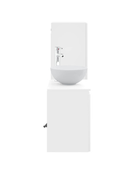 Set di mobili per il bagno 2 pz Bianco Lucido
