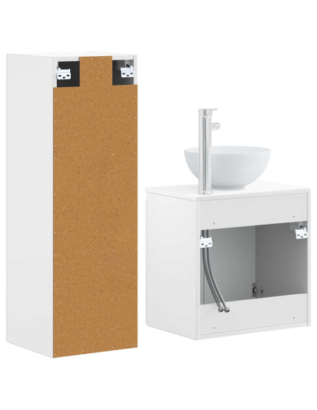 Set di mobili per il bagno 2 pz Bianco Lucido