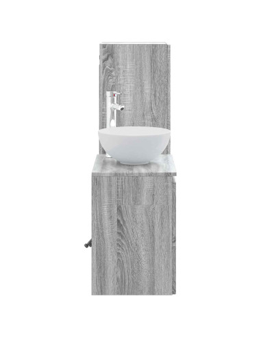 Set di mobili per il bagno 2 pz Sonoma grigio