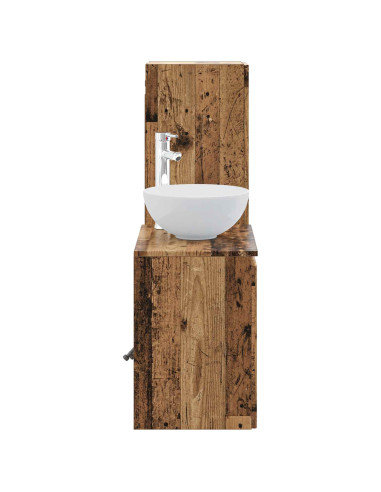 Set di mobili per il bagno 2 pz Legno antico 33 x 34,5 x 100 cm