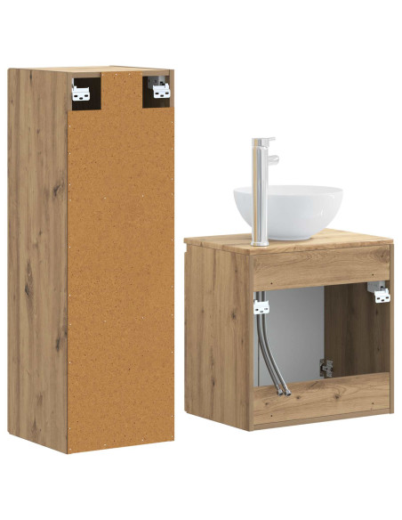 Set di mobili per il bagno 2 pz Rovere Artigianale