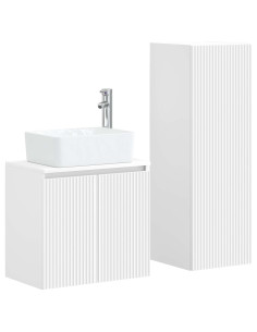 Set di mobili per il bagno 2 pz Bianco 33 x 34,5 x 100 cm 2