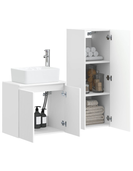 Set di mobili per il bagno 2 pz Bianco 33 x 34,5 x 100 cm